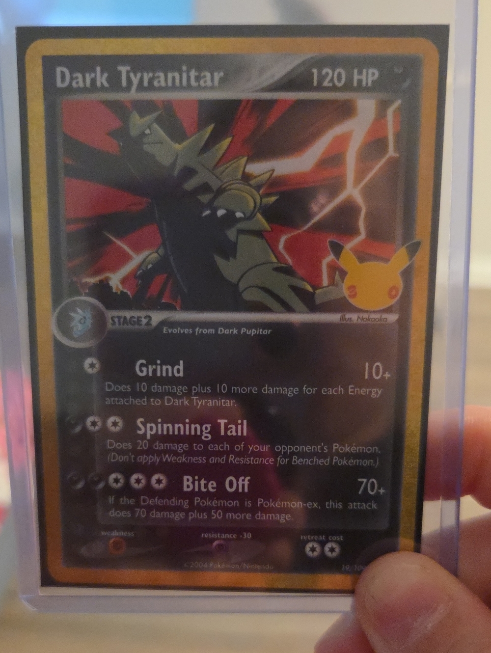 Pokemon Dark Tyranitar Trading Card - Black, Red, Yellow